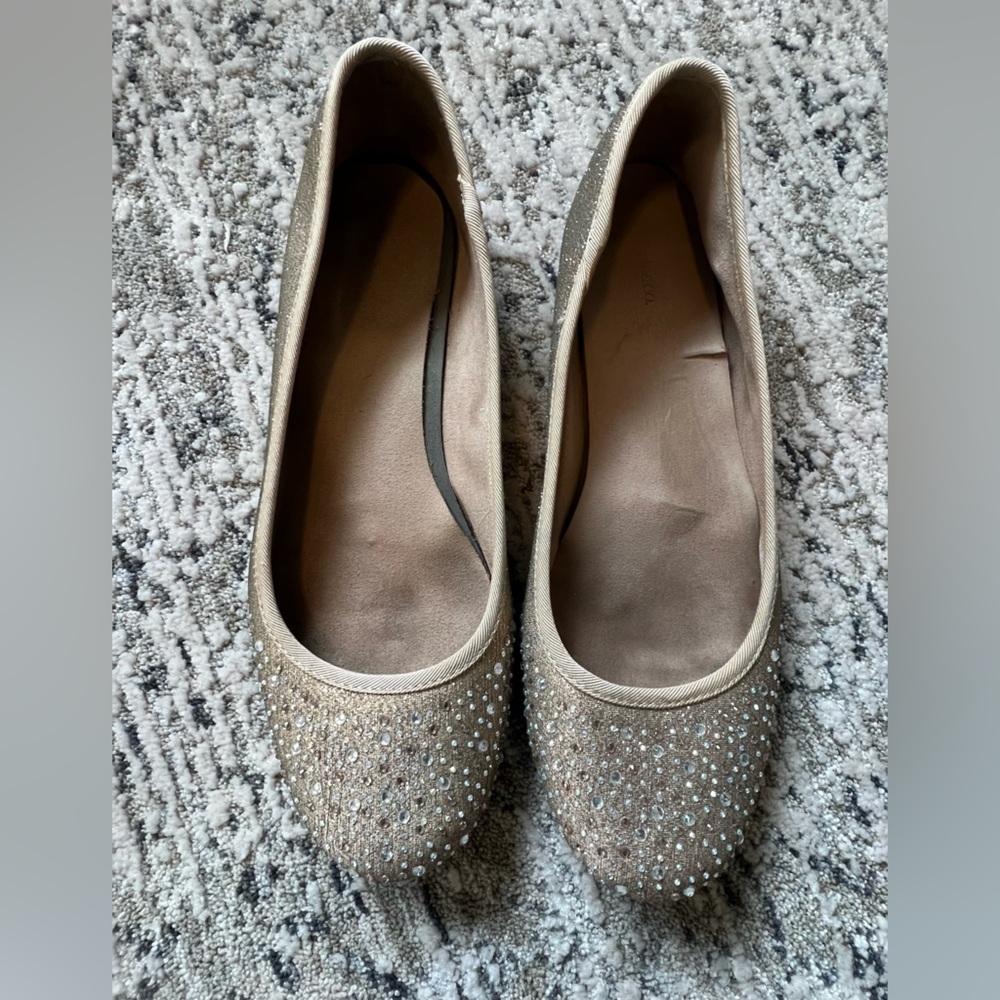 Sparkly Gold Flats